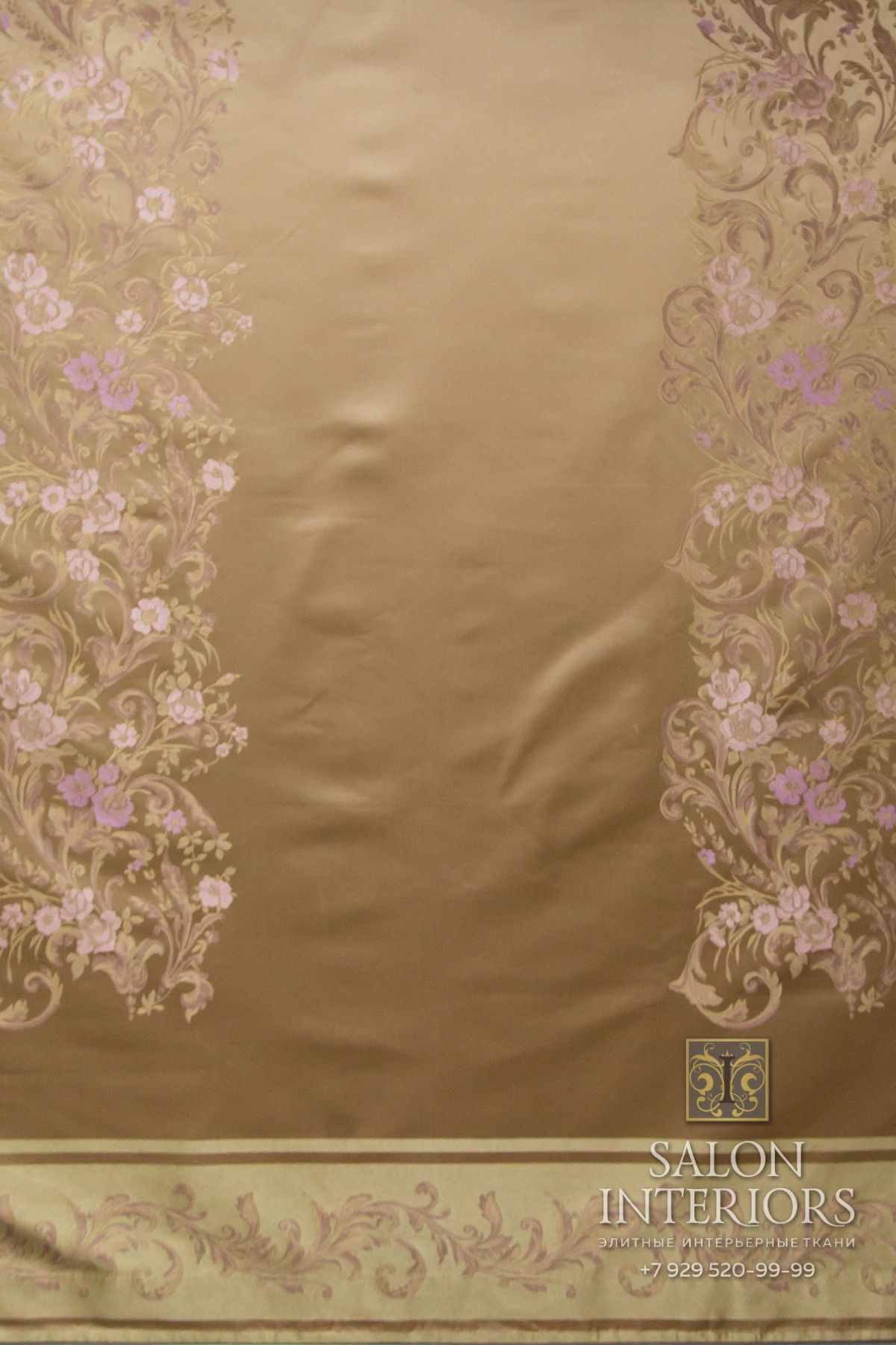 Ткань МАНУЭЛЬ Панно Арт SILK-2 Цвет Золото разм 140*320см Италия