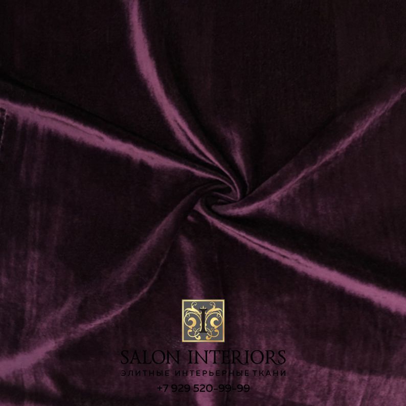 Ткань БАРХАТ SILK Арт KS21 Цвет Баклажановый шир 140см