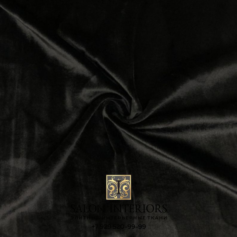 Ткань БАРХАТ SILK Арт P5 Цвет Черный шир 140см