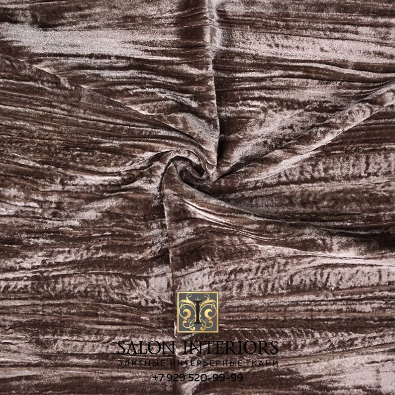 Ткань БАРХАТ SILK Арт A306 Жатый Цвет Визон шир 140см