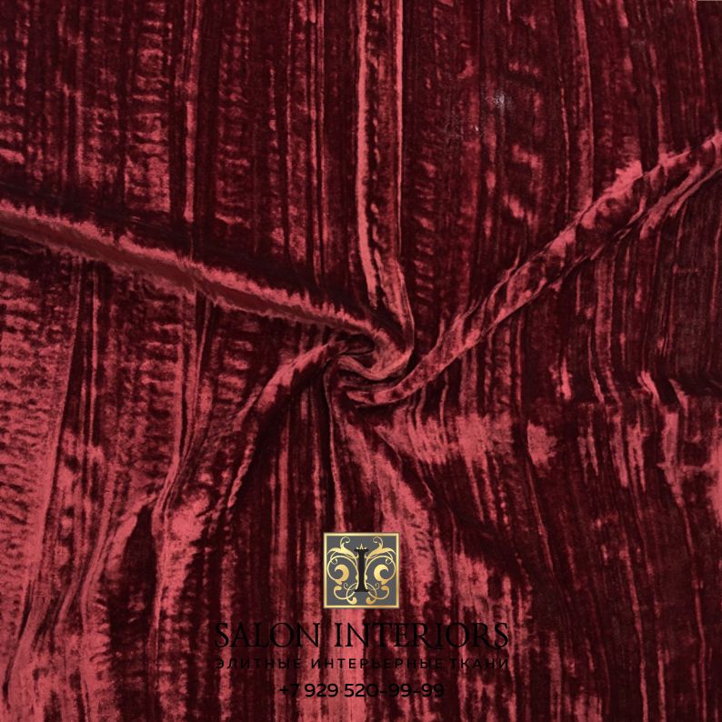 Ткань БАРХАТ SILK Арт A314 Жатый Цвет Бордо шир 140см