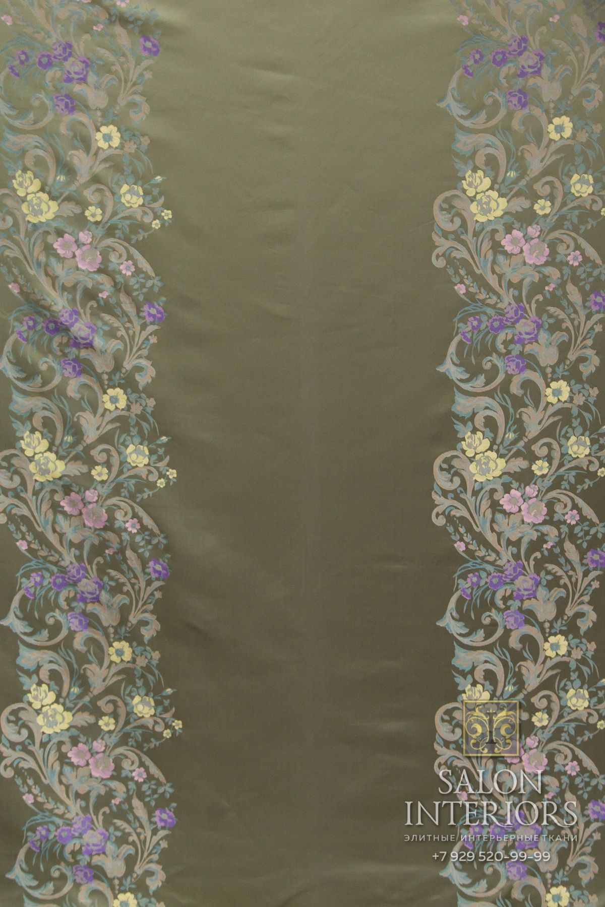 Ткань МАНУЭЛЬ Панно Арт SILK-4 Цвет Фисташковый разм 140*320см Италия